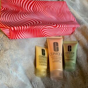Clinique Travel Care-Cleanser, Masque,Moisturizer